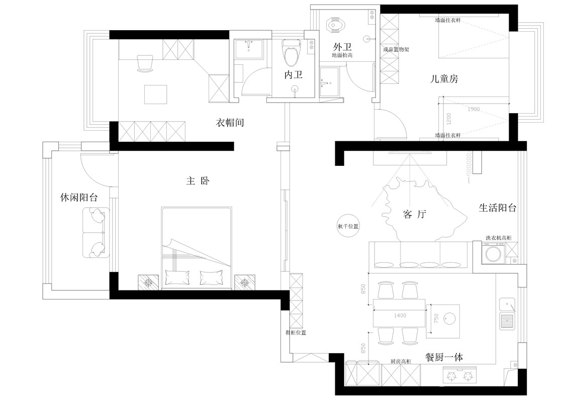 欣积福湾复古混搭风113平设计鉴赏